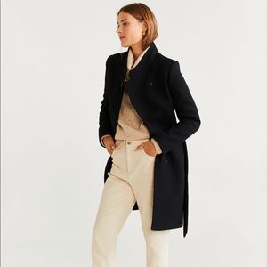 Mango Black Wool Coat (S)